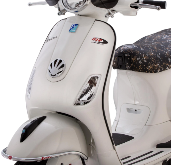 Protector de piernas con tubo de ranura mono izquierda/derecha para Vespa LX/LXV/S 50-150cc, negro