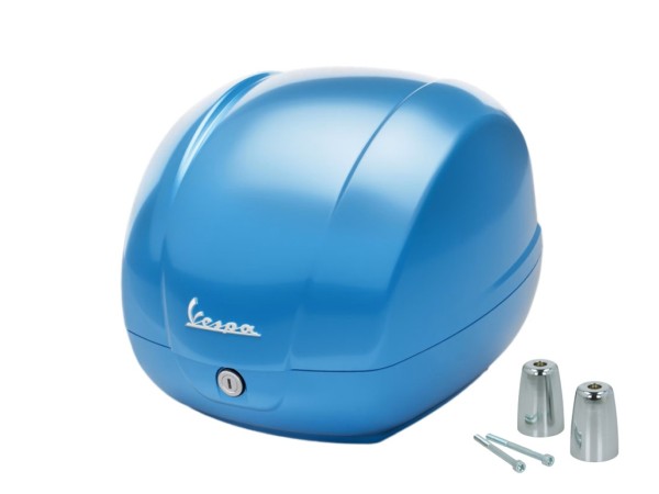 Baúl original de 36 litros en azul claro A19 para Vespa GTS 125/310 y GTV 310
