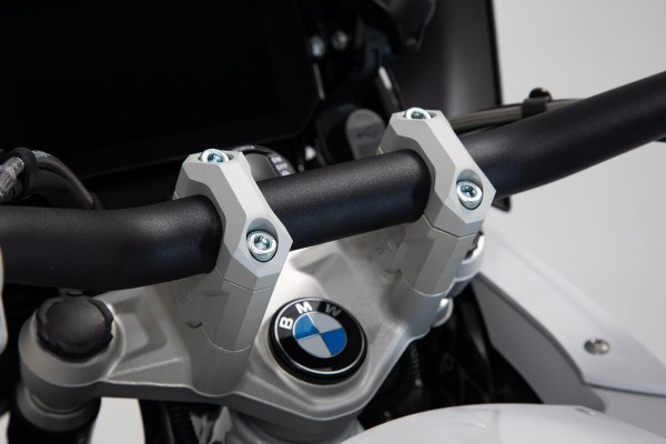 SW-Motech Elevador de manillar, plata para manillar Ø 32 mm, H=40 mm para BMW R 1200 GS LC - SW Motech
