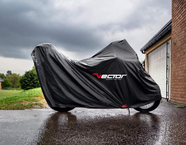 VECTOR H2O Lona interior/exterior para moto/scooter con baúl - Negro - XL