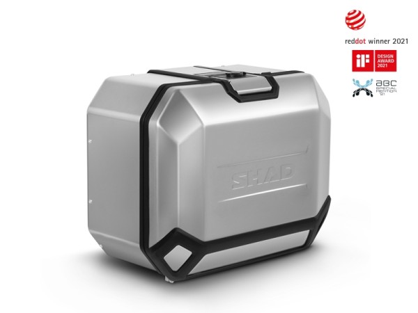 Maleta lateral Terra TR47, derecha, aluminio plata, 47 l