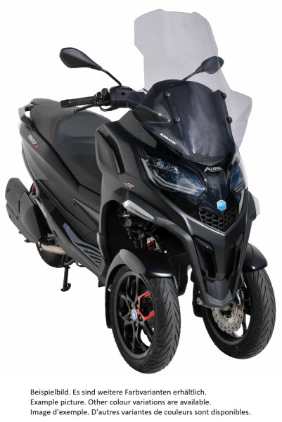 Parabrisas ERMAX con protector de manos para Piaggio MP3 400 HPE (-22), tintado/negro claro