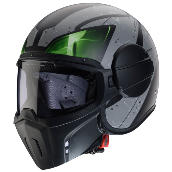 Casco Caberg Ghost X Vyrus mate-negro/gris-fluo-verde