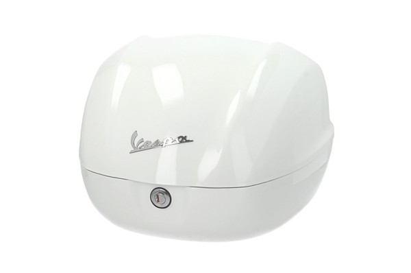 Baúl trasero para Vespa de 32 l, blanco brillante, B04, sin respaldo