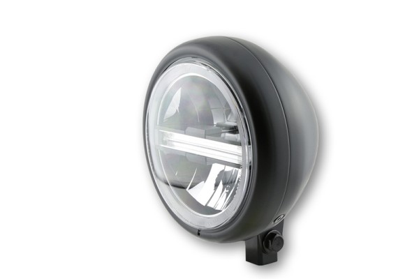 HIGHSIDER pro 5 3/4 pulgadas Faro Tipo Pecos 6 LED Negro Montaje Inferior, Con TFL