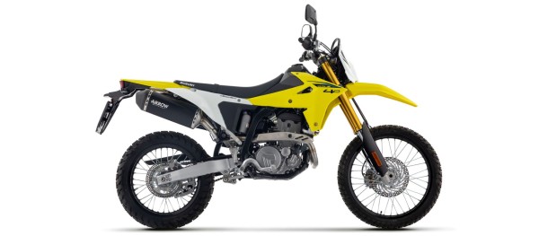 Escape ARROW EXPLORER de aluminio negro con embellecedor de carbono para Suzuki DR-Z4S (25-)