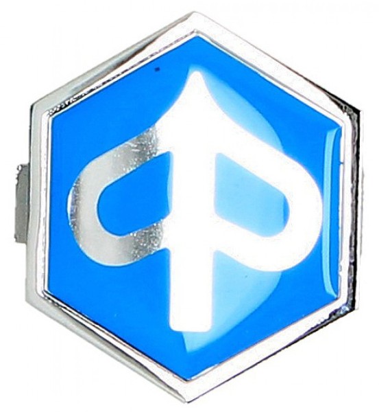 Emblema "PIAGGIO" en cascada, azul