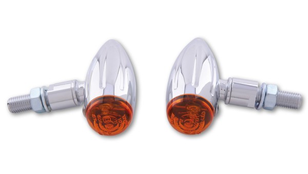 HIGHSIDER Microbombilla inteligente carcasa del intermitente cromada / lente naranja (par), delantera y trasera