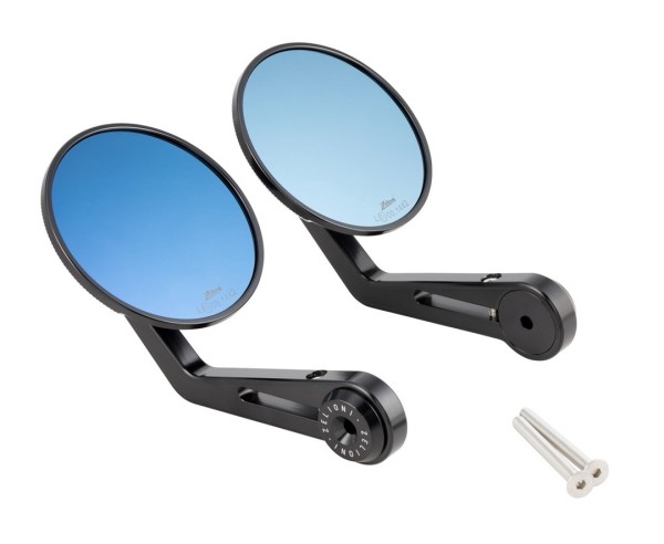 Espejo final de manillar ZELIONI para Vespa, derecha e izquierda, anodizado negro