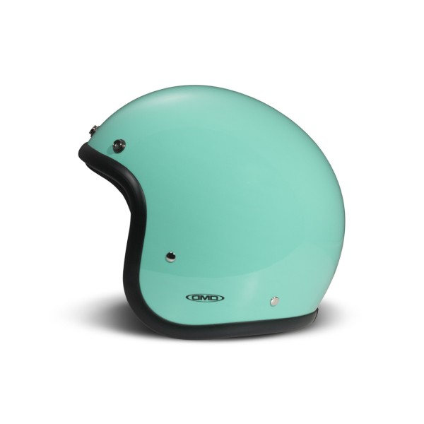 Casco DMD jet Retro, turquesa, brillante, fibra de vidrio, ECE 22.06