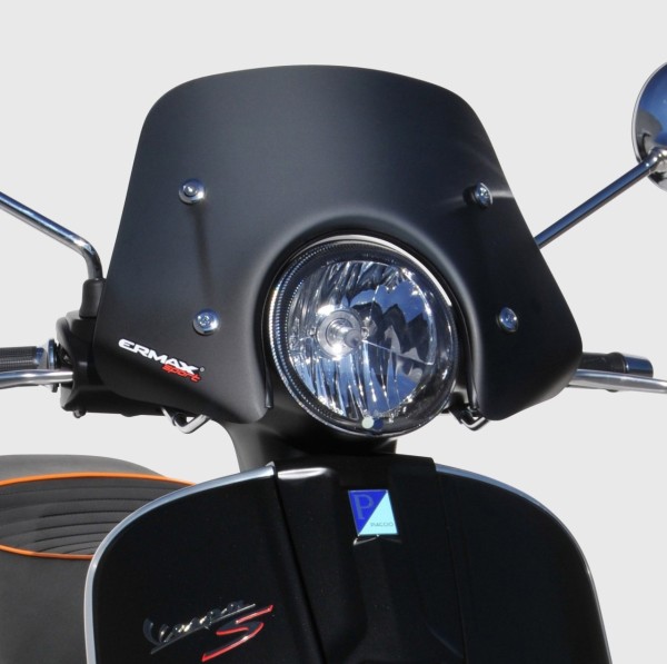 Parabrisas ERMAX Piccolo H 300 mm para Vespa GTS/GTS Super/GT L (-22), negro mate