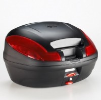 E470 Simply III MONOLOCK Topcase negro con reflectores rojos y placa sin tapa Original Givi