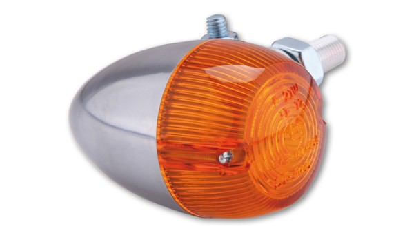 HIGHSIDER Smart Bullet Bombilla intermitente carcasa plata / lente naranja (pieza), delantera y trasera