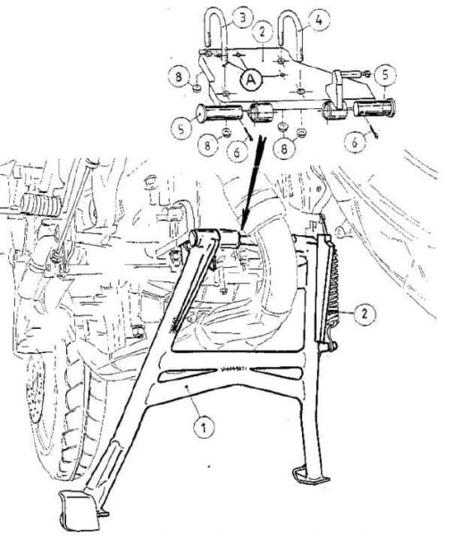 Caballete central negro para Honda CB 600 F Hornet /S (98-02) Hepco & Becker