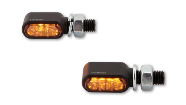 HIGHSIDER Pro Little Bronx Carcasa Indicador LED Negro / Lente Gris Humo (Pareja), Delantero y Trasero