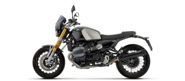 Escape ARROW REBEL DARK Slip-On negro con terminal de aluminio negro para BMW R 12 nineT (24-)