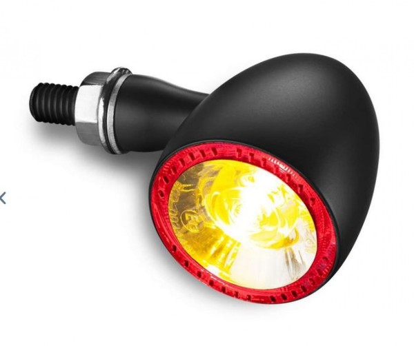 Indicador Kellermann, luz trasera y de freno, Bullet 1000 DF, acero, LED, HL/HR, 12 V, negro satinado