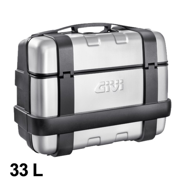 Maleta MONOKEY Trekker 33 litros con tapa de aluminio plata Givi