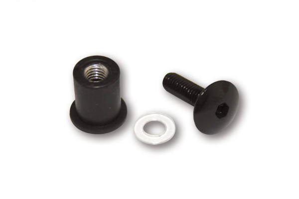 HIGHSIDER tornillos carenados de aluminio con tuercas de goma, 8 piezas, M6