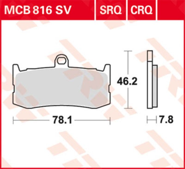 Pastilla de freno TRW Lucas MCB838