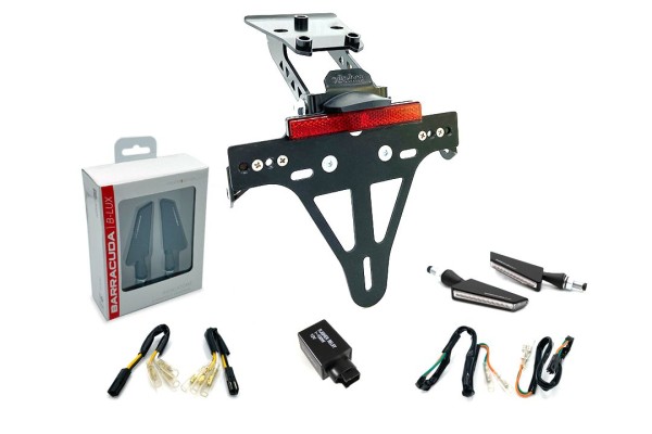 Soporte de matrícula (incl. intermitentes Barracuda delanteros + traseros) para Honda CB R650 F / CB 650 F (17-)