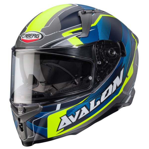 Casco Caberg Avalon X Optic gris mate/azul-fluo-amarillo
