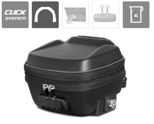 Mochila de depósito Shad 3-4 l, sistema Click, con doble cierre con llave