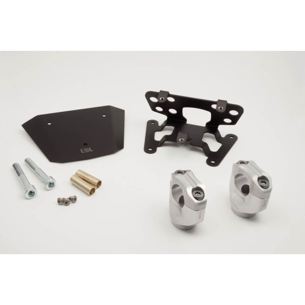 LSL Klemmbock-Kit 28,6 mm inkl. Armaturenhalter, für Yamaha MT07, 2018 -, silber
