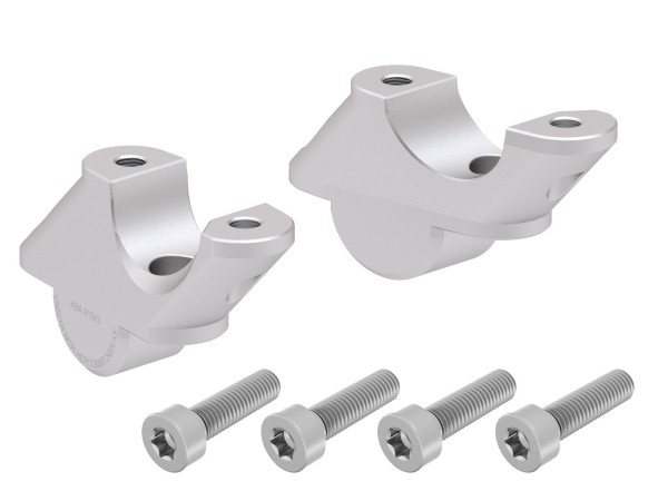 Elevador de manillar H=30 mm con desplazamiento 21 mm atrás plateado para BMW R 1250 RS (19-) (sólo para manillares tubulares)