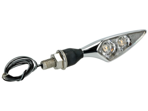 Indicador Kellermann, Rhombus Extreme, aluminio, LED, VL/HR, 12 V, cromo brillante, M8x20, homologado E