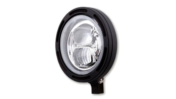 HIGHSIDER pro 5 3/4 pulgadas Faro delantero Marco-R2 Tipo 7 LED Negro Montaje inferior