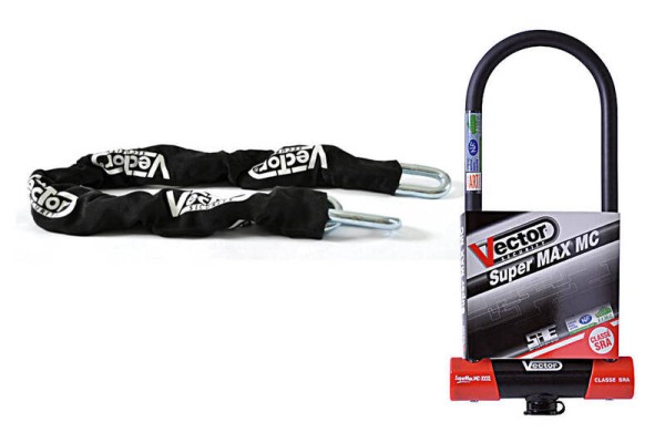 Conjunto antirrobo VECTOR con cadena 1,30 m + antirrobo MC Super MAX XXXL U