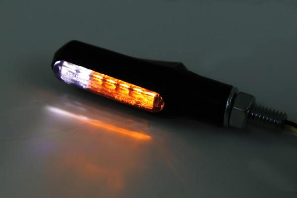 HIGHSIDER smart Shorty Fin Luz LED indicadora/de posición negra/tintada 2en1, homologada E (par)