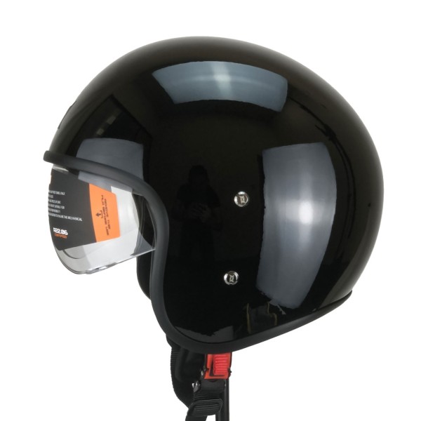 Casco jet Axxis Hornet Fiber SV, liso, negro, brillante, fibra de vidrio, ECE 22.06
