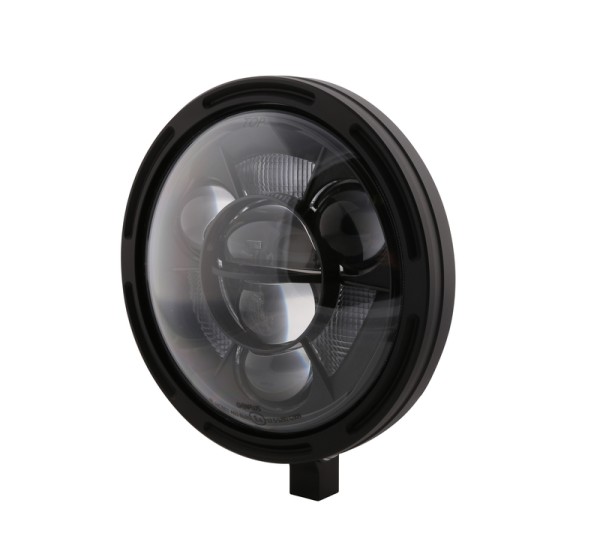 HIGHSIDER pro 7 pulgadas Faro delantero Marco-R1 Tipo 11 LED Negro Montaje inferior