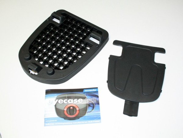 caja ocular negra, aprox. 270x220 mm, placa de retención incl. tapa y juego de fijación