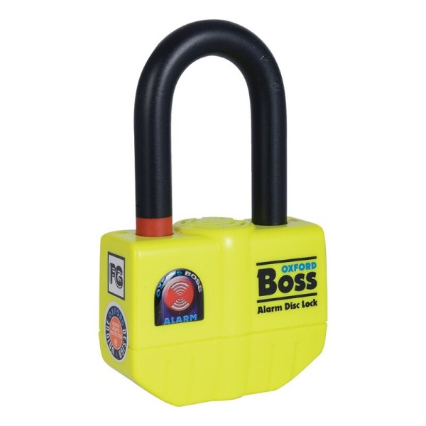 Oxford Boss Alarm Bloqueo de disco de freno de 14 mm Incluye cadena de 12 mm x 1,2 m