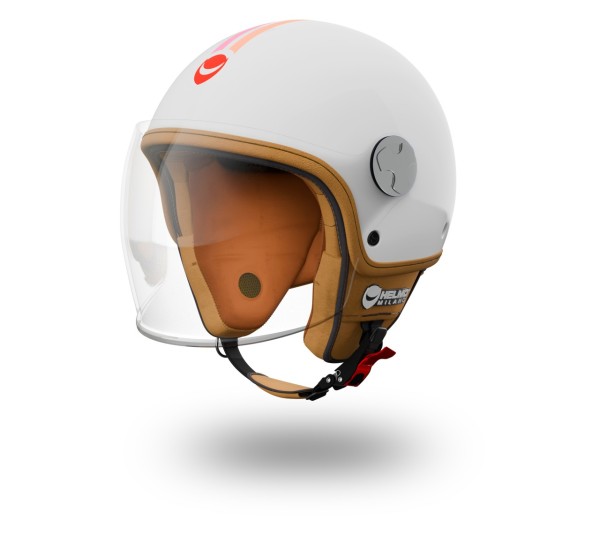 Helmo Milano Demi Jet, Veloce, blanco brillante