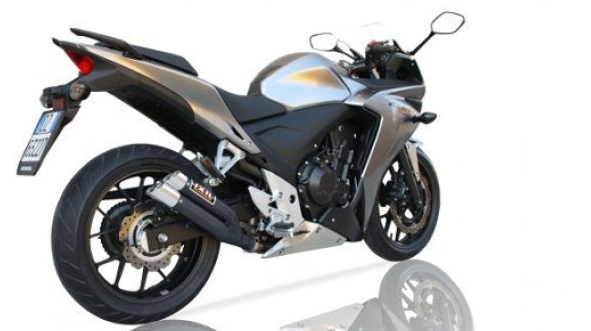 Silenciador trasero IXIL HYPERLOW BLACK XL de acero inoxidable para CBR 500 R / CB 500 F (My.13-15) / CB 500 X (My.13-16)