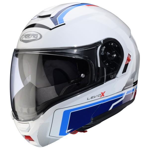 Casco Caberg Levo X Elite blanco/azul-rojo