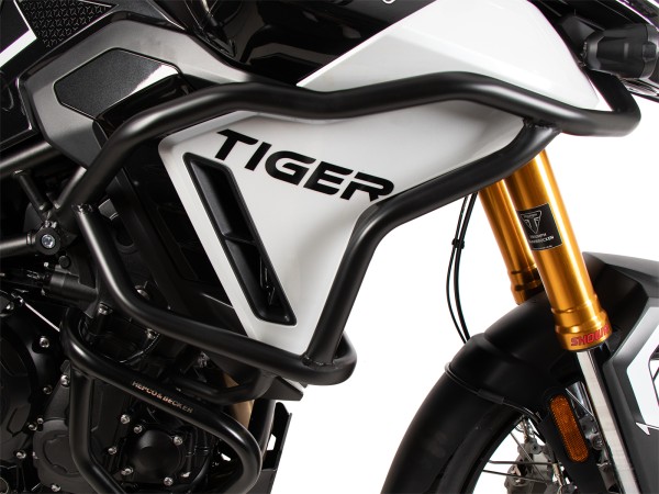 Barra protectora de depósito "Solid" negra para Triumph Tiger 900 GT / Pro (24-) Hepco & Becker