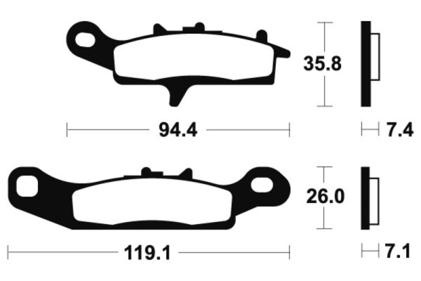 Pastillas de freno de metal sinterizado Tecnium ATV - 01624798