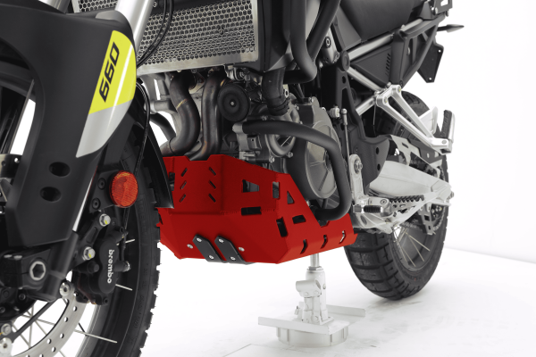 Guardamotor de aluminio rojo para Aprilia Tuareg 660