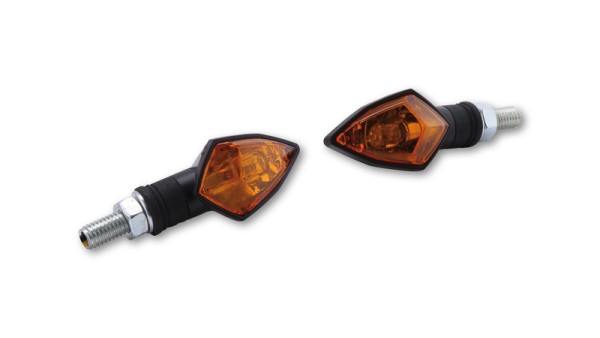 Bombillas HIGHSIDER Smart Rock Mini carcasa de intermitente negra / lente naranja (par), delantera y trasera