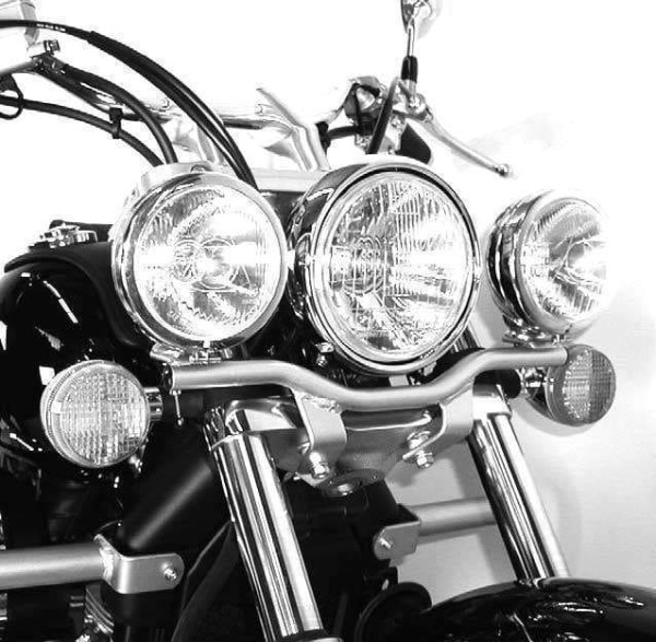 Juego de faros auxiliares Twinlight (luz de carretera) cromados para Honda VT 750 DC Shadow Spirit (07-13)