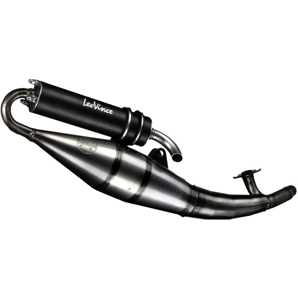 LeoVince Sistema de escape TT hecho a mano, Black Edition, Acero, Sistema completo para NRG (My.94-96)