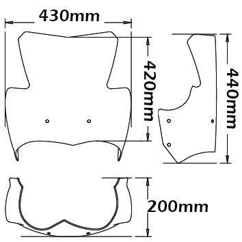 Parabrisas alto Sport para BMW K 1200 R /K 1300 R, transparente