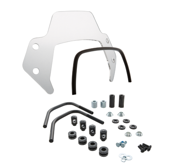 Flyscreen para Vespa Sprint 50-150cc 2T/4T, soportes negros, transparente