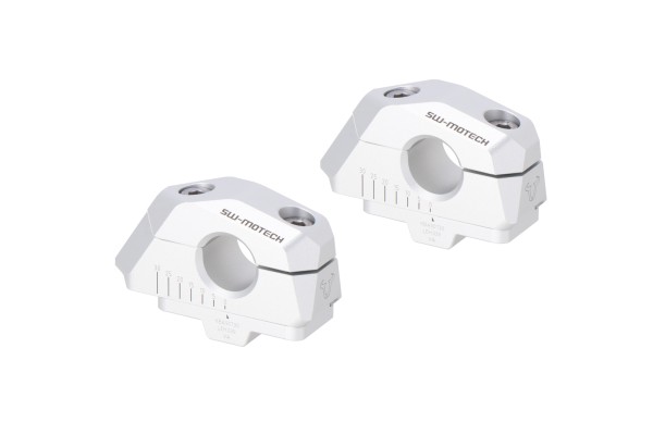 SW-Motech Reubicación del manillar variable, plata para manillar Ø 22 mm, H=25 mm para Moto Guzzi V7 III (18-20)