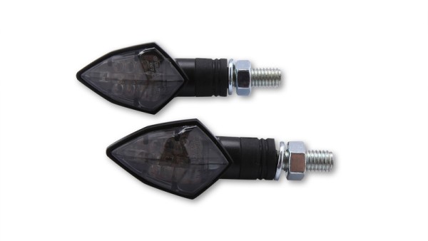 HIGHSIDER Smart Rock Indicador LED carcasa negro / lente gris humo (par), delantero y trasero